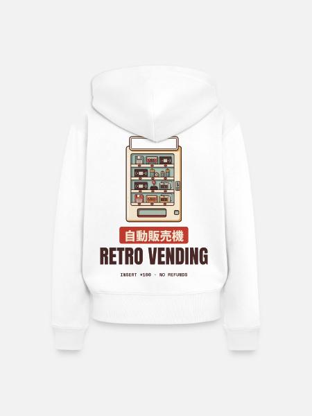 Retro-Verkaufsautomaten-Diskettekassette Japan - Frauen Premium Bio Zip Hoodie - Weiß