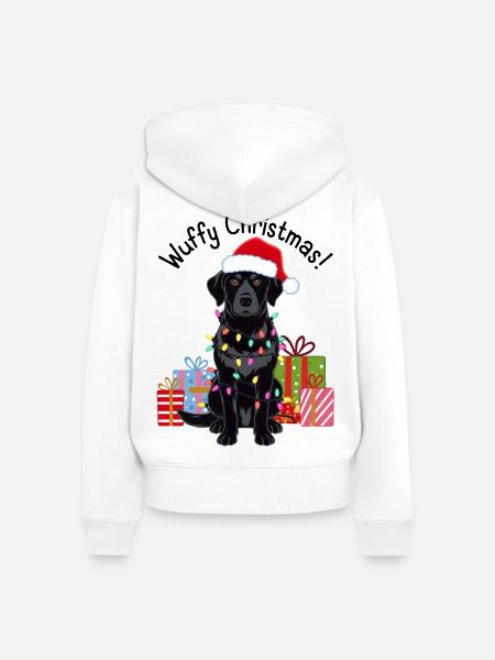 Hund Weihnachten Hunde Weihnachtspullover - Frauen Premium Bio Zip Hoodie - Weiß