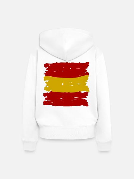 Spanien Flaggenstreifen Pinselkunst - Frauen Premium Bio Zip Hoodie - Weiß