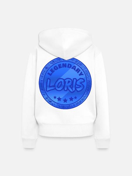 Geschenkidee Loris - Frauen Premium Bio Zip Hoodie - Weiß