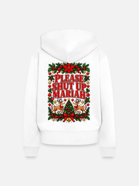Bitte halt den Mund, Mariah - Frauen Premium Bio Zip Hoodie - Weiß