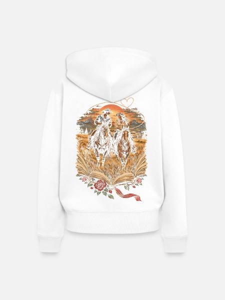 Cowboy Romance - Frauen Premium Bio Zip Hoodie - Weiß