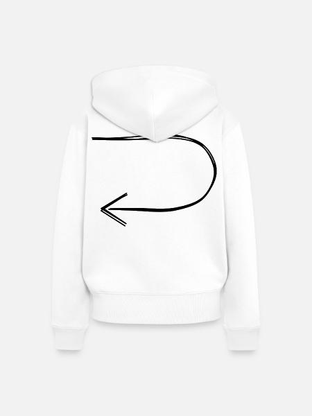 Wendepfeil handgezeichnet - Frauen Premium Bio Zip Hoodie - Weiß