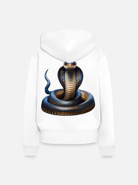 Schlange Indien - Frauen Premium Bio Zip Hoodie - Weiß