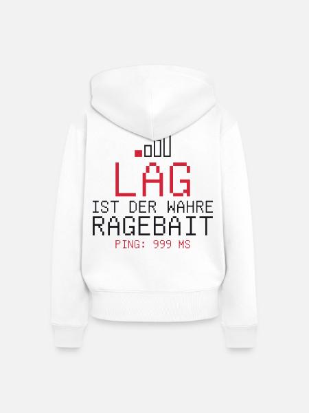 Lag ist der wahre Ragebait - Frauen Premium Bio Zip Hoodie - Weiß