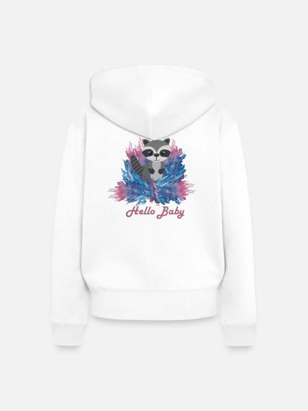 Hello Baby Dachs - Frauen Premium Bio Zip Hoodie - Weiß
