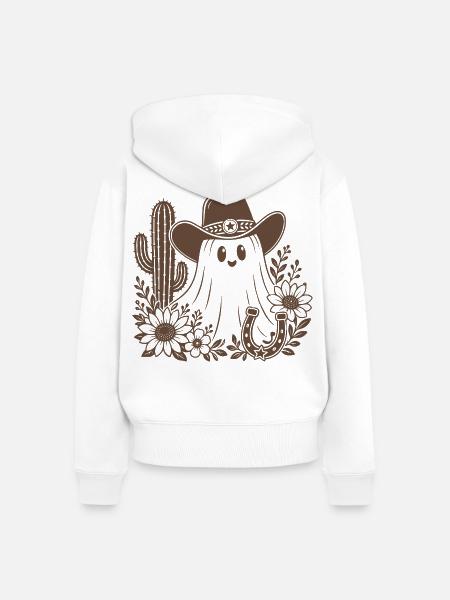 Cowboy Geist - Frauen Premium Bio Zip Hoodie - Weiß