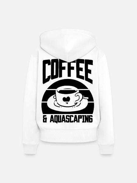 Coffee & Aquascaping - Frauen Premium Bio Zip Hoodie - Weiß