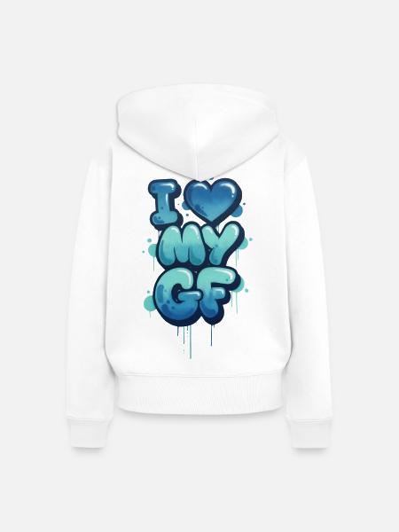 Ich liebe meine Freundin - Frauen Premium Bio Zip Hoodie - Weiß
