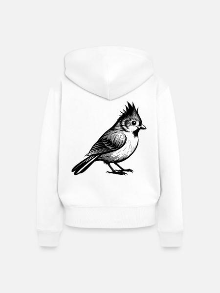 Büschelmeisen - Frauen Premium Bio Zip Hoodie - Weiß