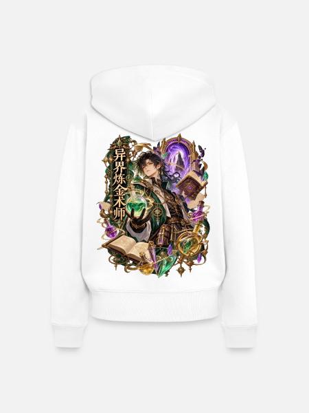 Anderewelt Alchemist Magier - Frauen Premium Bio Zip Hoodie - Weiß
