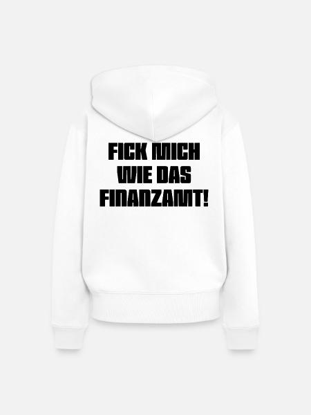 Fick_mich_wie_das_Finanzamt - Frauen Premium Bio Zip Hoodie - Weiß