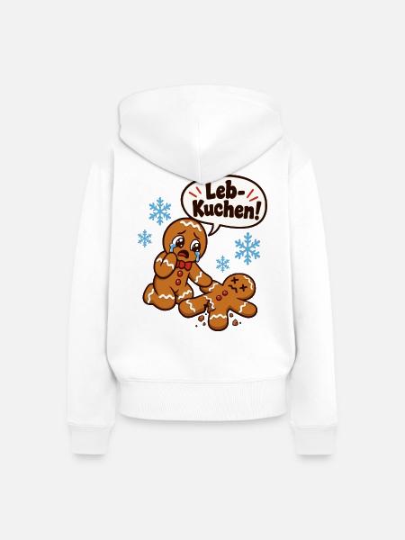 Leb-Kuchen! – Weihnachtsmarkt - Frauen Premium Bio Zip Hoodie - Weiß