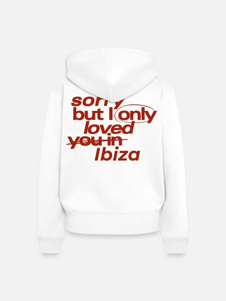 Ibiza-Liebe im Rotdruck - Frauen Premium Bio Zip Hoodie - Weiß