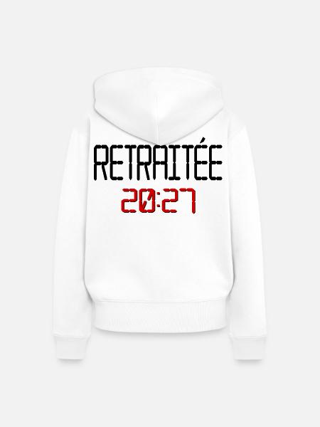 Französischer Rentner 2027, Frankreich - Frauen Premium Bio Zip Hoodie - Weiß
