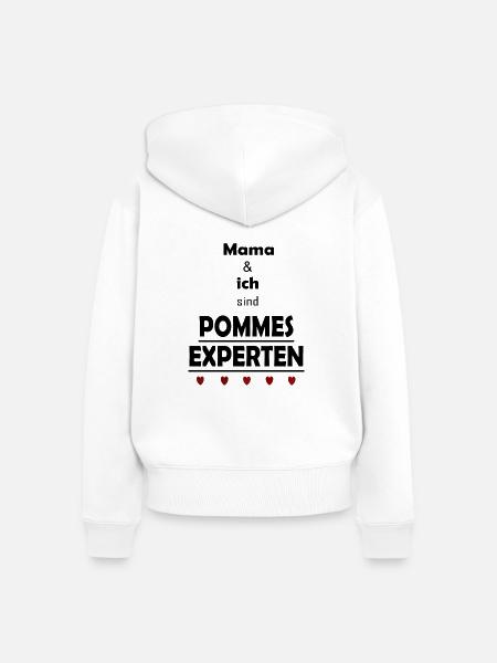 Pommes Experten - Frauen Premium Bio Zip Hoodie - Weiß