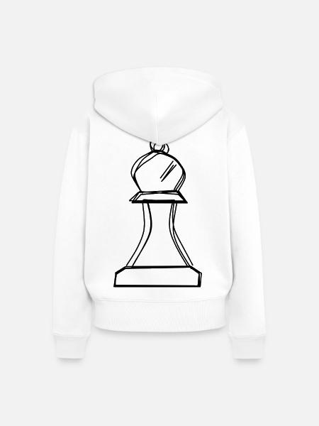 Schachläufer handgezeichnet - Frauen Premium Bio Zip Hoodie - Weiß