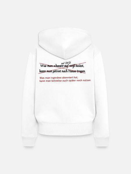schwarz auf weiss - Frauen Premium Bio Zip Hoodie - Weiß