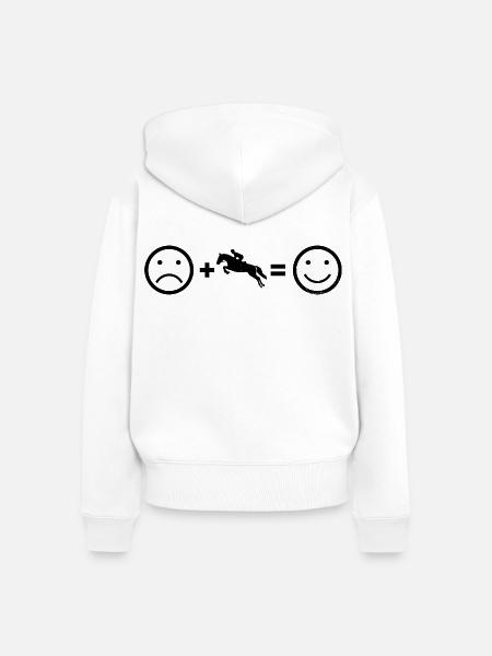 Springreiten Geschenkidee für eine Dressurreiterin - Frauen Premium Bio Zip Hoodie - Weiß