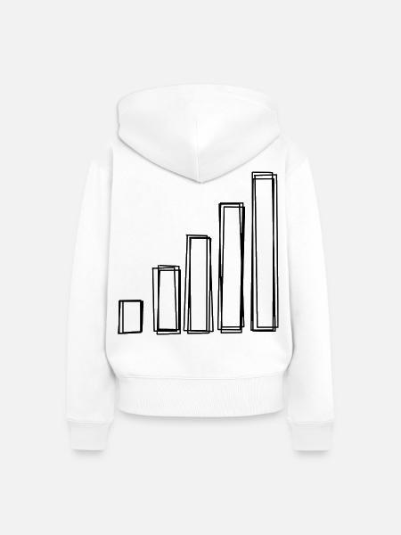 Signalbalken handgezeichnet - Frauen Premium Bio Zip Hoodie - Weiß