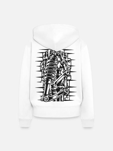 Coilover Diagramm Grafik - Frauen Premium Bio Zip Hoodie - Weiß