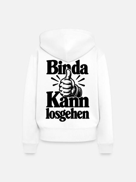 Bin da - Kann losgehen - Cooler Spruch - Frauen Premium Bio Zip Hoodie - Weiß