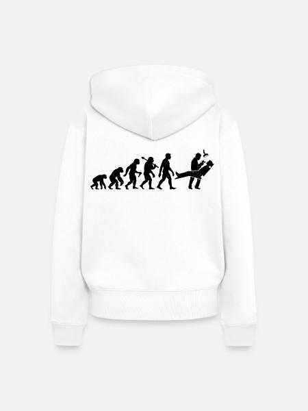 Zahnarzt Evolution für Zahnmediziner - Frauen Premium Bio Zip Hoodie - Weiß