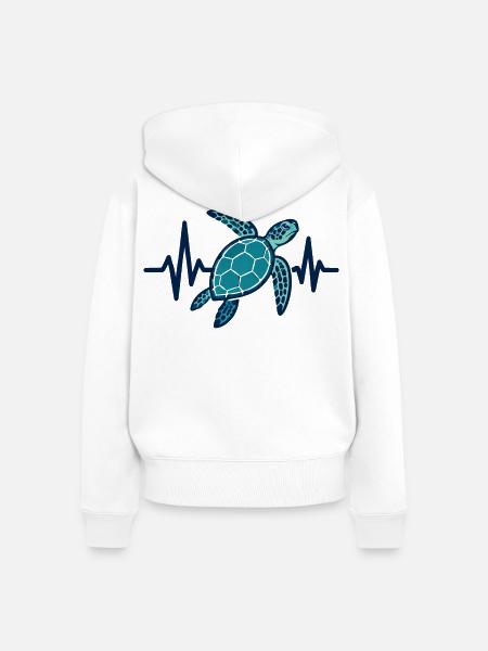 Schildkröte_Liebhaber_Geschenk_Shirt - Frauen Premium Bio Zip Hoodie - Weiß