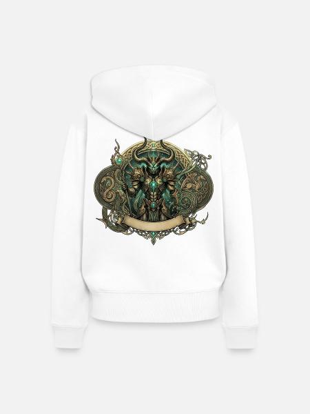 Keltischer arkaner Krieger - Frauen Premium Bio Zip Hoodie - Weiß