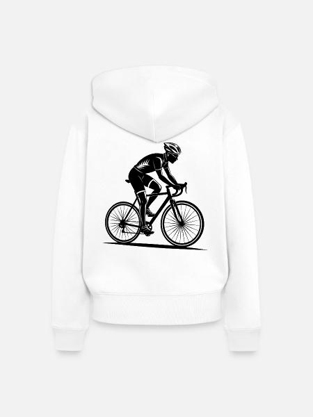 Radradrennen - Frauen Premium Bio Zip Hoodie - Weiß