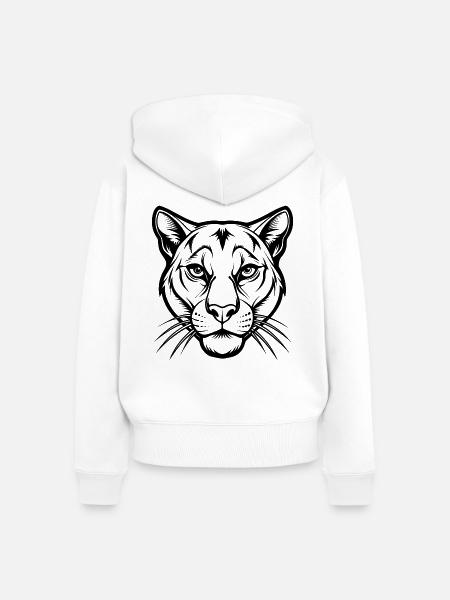 Cougar Head - Frauen Premium Bio Zip Hoodie - Weiß