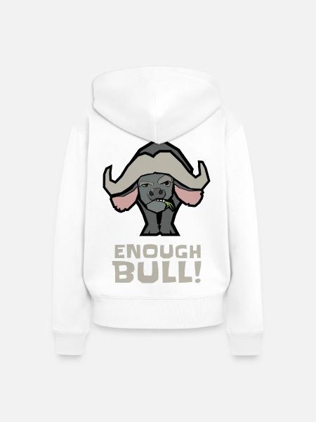 Zynischer Büffel – Genug Bull - Frauen Premium Bio Zip Hoodie - Weiß