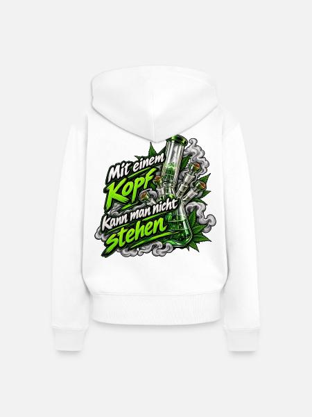 Kopf hoch Bong Lifestyle - Frauen Premium Bio Zip Hoodie - Weiß