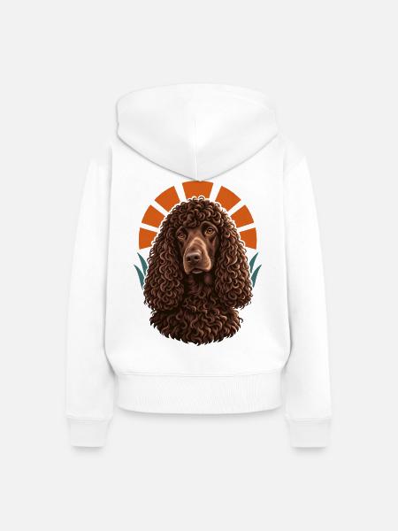 Irish Water Spaniel - Frauen Premium Bio Zip Hoodie - Weiß