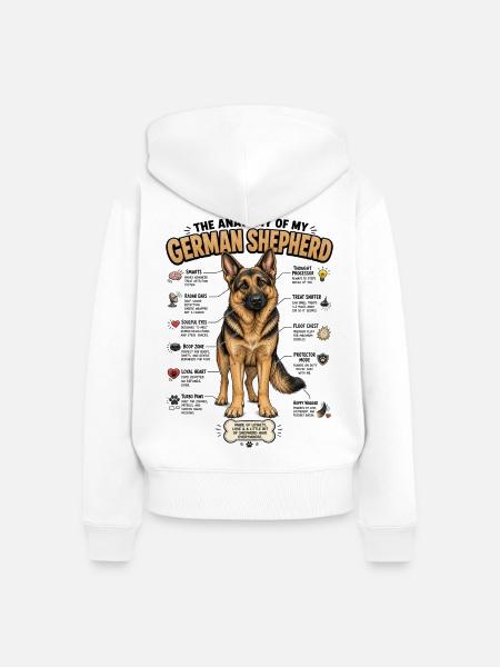 Hundehalter Geschenk Deutscher Schäferhund Gassi - Frauen Premium Bio Zip Hoodie - Weiß