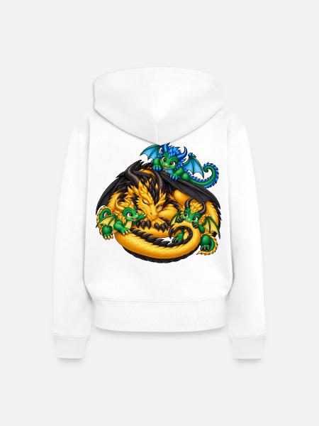 Drachenpapa – Papa braucht eine Pause - Frauen Premium Bio Zip Hoodie - Weiß