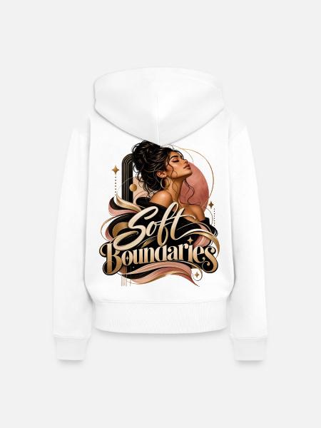 Soft Boundaries Porträt - Frauen Premium Bio Zip Hoodie - Weiß