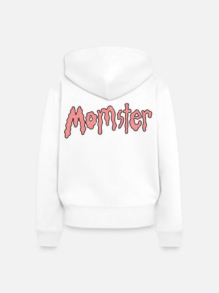 Momster - Frauen Premium Bio Zip Hoodie - Weiß