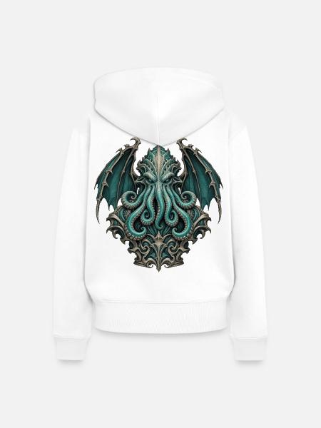 Eldritch Tentakelidol - Frauen Premium Bio Zip Hoodie - Weiß