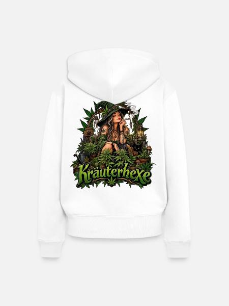 Kräuterhexe  - Frauen Premium Bio Zip Hoodie - Weiß