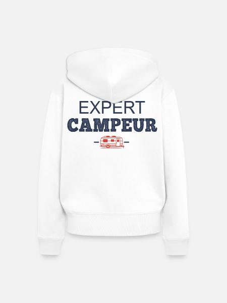 Camping-Humor-Camper-Experte - Frauen Premium Bio Zip Hoodie - Weiß