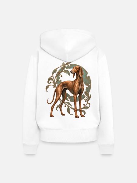 Mudhol Hound - Frauen Premium Bio Zip Hoodie - Weiß