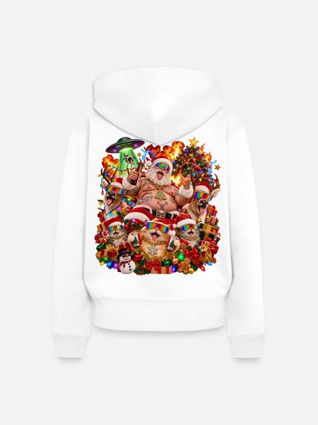 Ziemlich hässliches Weihnachten Pullover Motiv - Frauen Premium Bio Zip Hoodie - Weiß