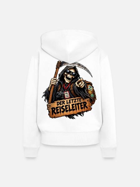 Der Letzte Reiseführer - Frauen Premium Bio Zip Hoodie - Weiß