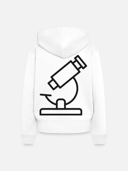 Mikroskoplinien-Symbol - Frauen Premium Bio Zip Hoodie - Weiß