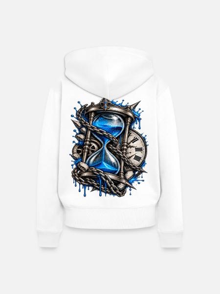 Kettenuhr der Zeitsturm - Frauen Premium Bio Zip Hoodie - Weiß