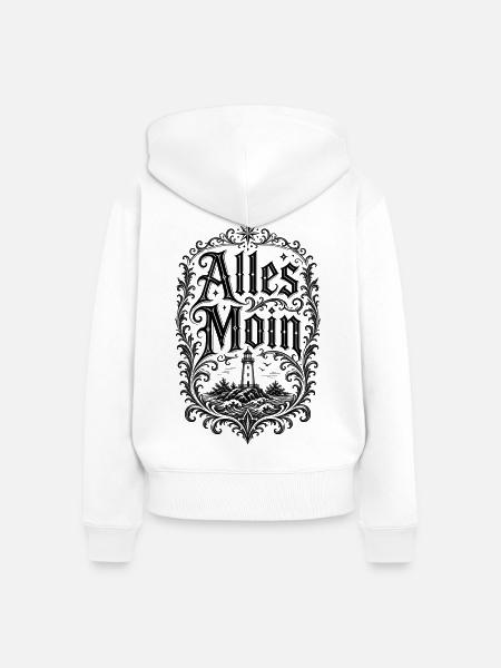 Alles Moin – Leuchtturm Shirt - Frauen Premium Bio Zip Hoodie - Weiß