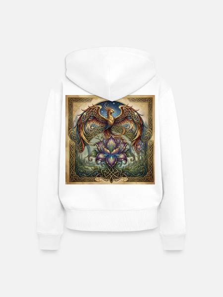 Celtic Phoenix Iris - Frauen Premium Bio Zip Hoodie - Weiß