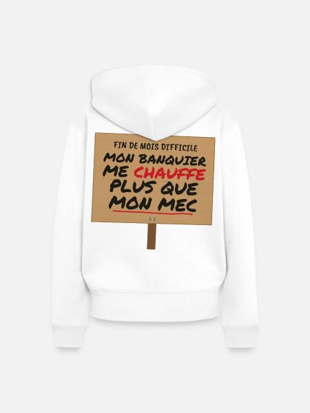 Monatsende mein Banker-Humor - Frauen Premium Bio Zip Hoodie - Weiß
