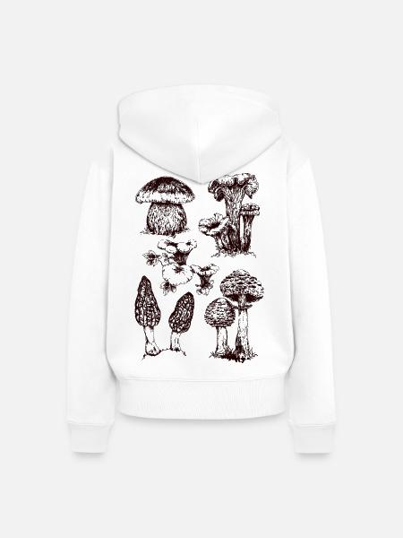 Champignons - Frauen Premium Bio Zip Hoodie - Weiß